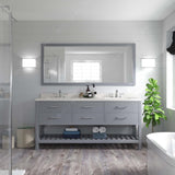 Virtu USA Caroline Estate 72" Double Bath Vanity with White Quartz Top and Round Sinks with Matching Mirror