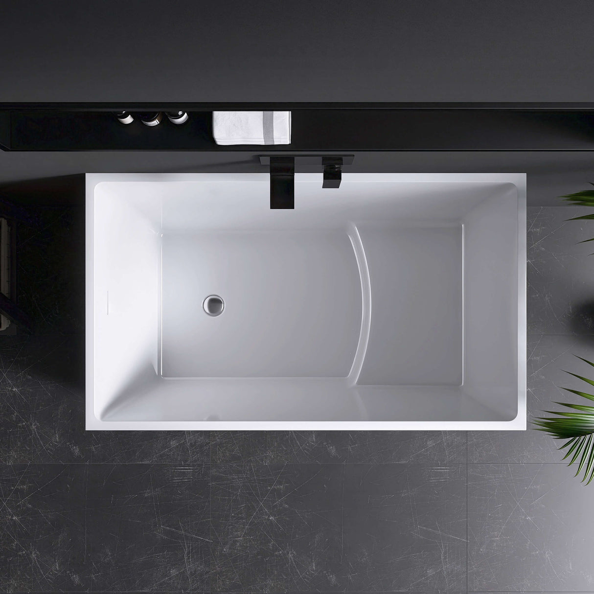 New England Home Goods Mitchell 47" Freestanding Tub in White - Stone Resin Solid Surface