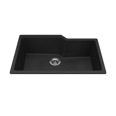 KINDRED MGS2031U-9ONN Granite Series 30.69-in LR x 19.69-in FB Undermount Single Bowl Granite Kitchen Sink in Onyx In Onyx