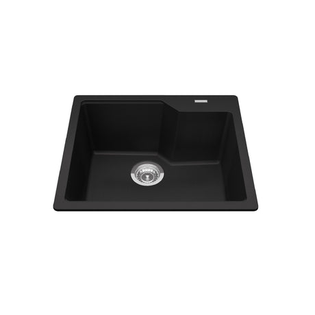 KINDRED MGSM2022-9MBKN Granite Series 22.06-in LR x 19.69-in FB x 9.06-in DP Drop In Single Bowl Granite Kitchen Sink In Matte Black