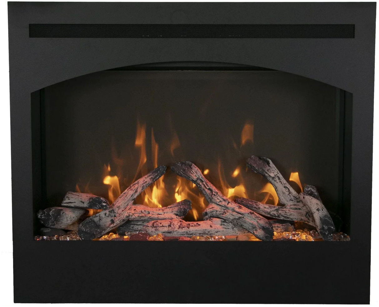 Amantii ZECL-31-3228-STL 31" Zero Clearance Electric Fireplace with a 6 Piece Log Set Included