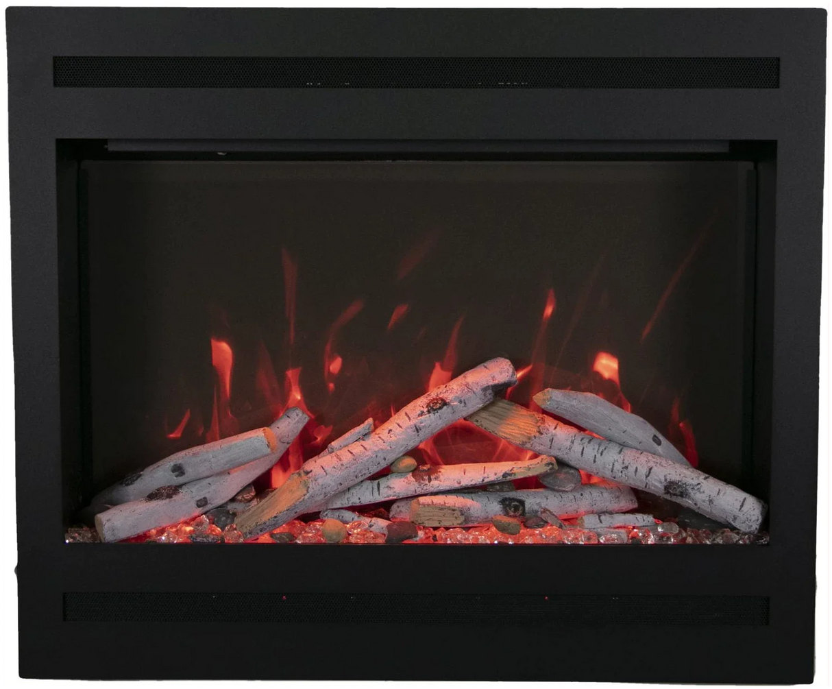 Amantii ZECL-31-3228-STL 31" Zero Clearance Electric Fireplace with a 6 Piece Log Set Included