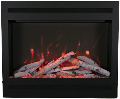 Amantii ZECL-31-3228-STL 31" Zero Clearance Electric Fireplace with a 6 Piece Log Set Included