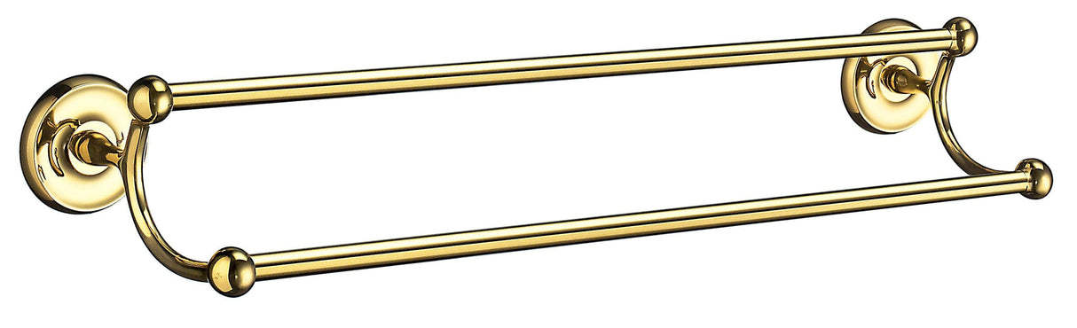 Smedbo Villa Double Towel Rail in Polished Brass