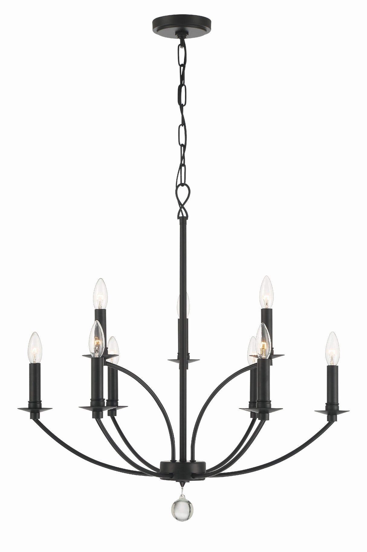 Mila 9 Light Black Chandelier MIL-8009-BK
