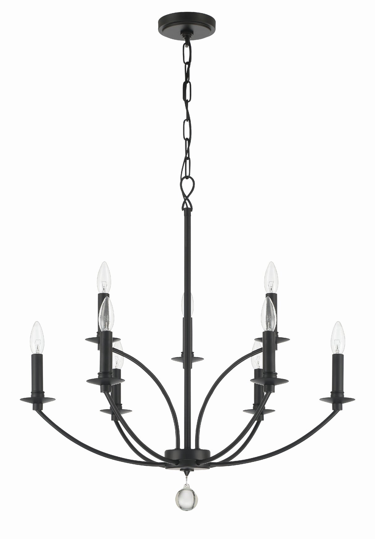 Mila 9 Light Black Chandelier MIL-8009-BK