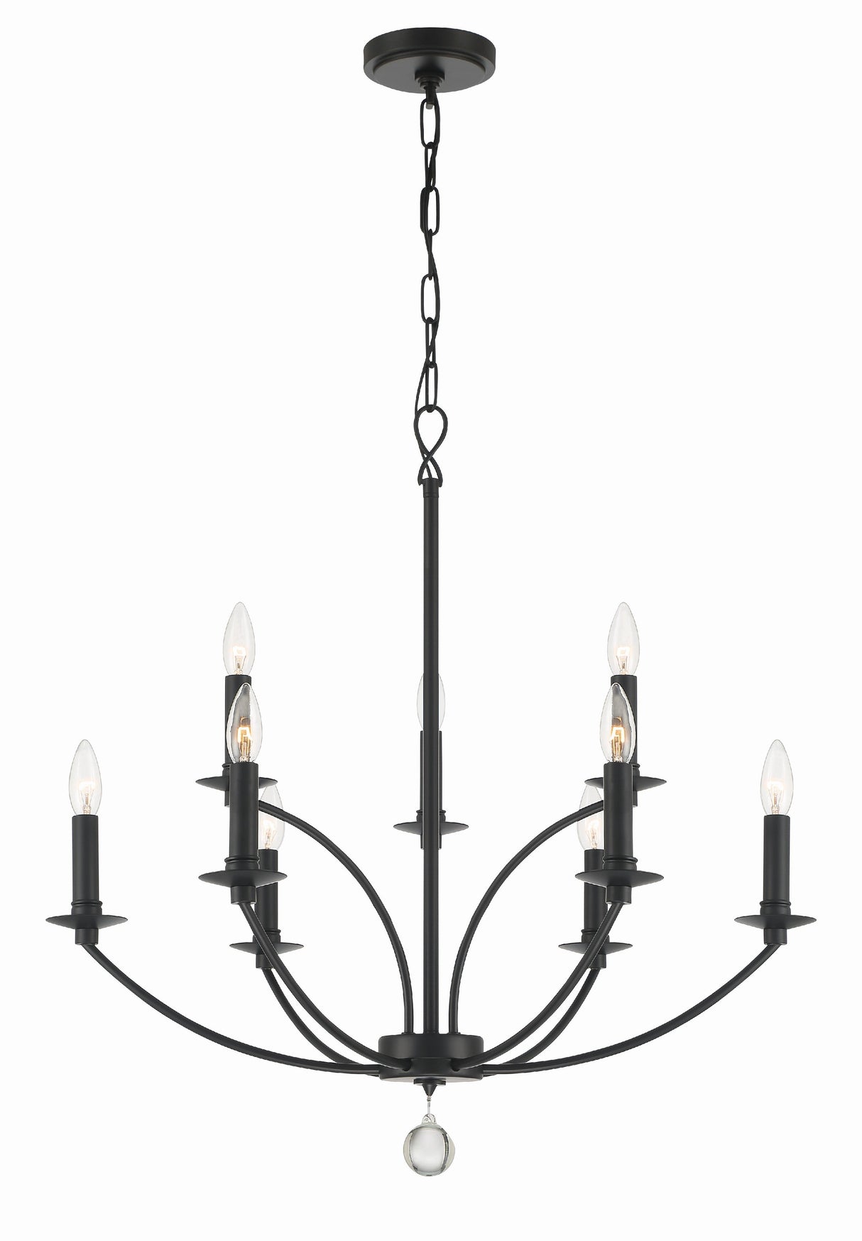 Mila 9 Light Black Chandelier MIL-8009-BK