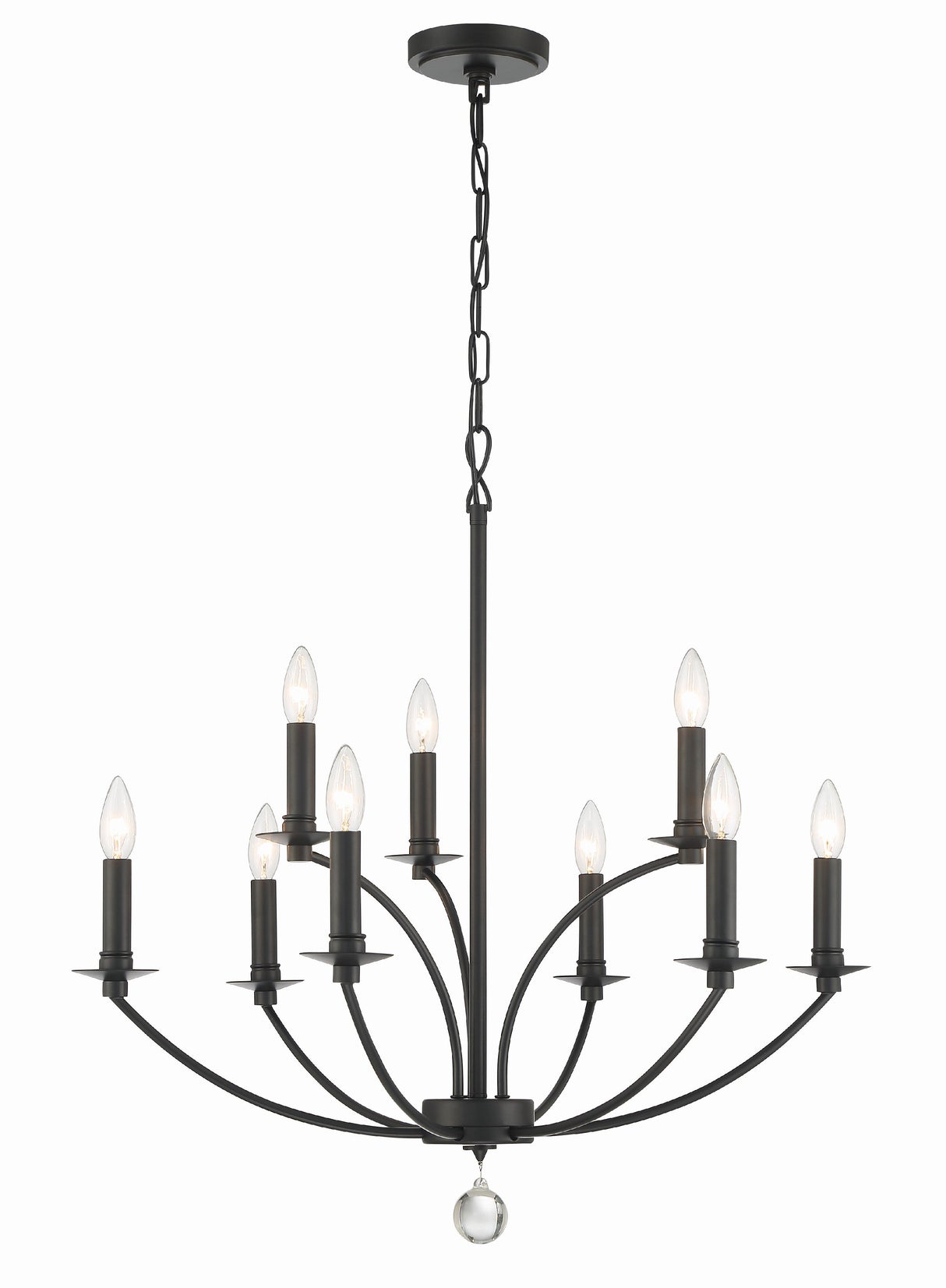 Mila 9 Light Black Chandelier MIL-8009-BK