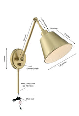 Mitchell 1 Light Aged Brass Task Sconce MIT-A8020-AG