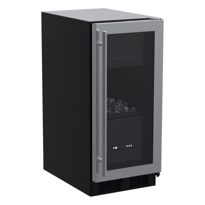 Marvel MLCP215-SG01B 15" Classic Clear Ice Machine, 39 lb/Day, w/ Pump, Stainless Glass Door
