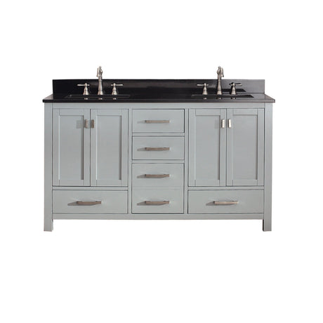 Avanity Modero 61 in. Double Vanity in Chilled Gray finish with Black Granite Top