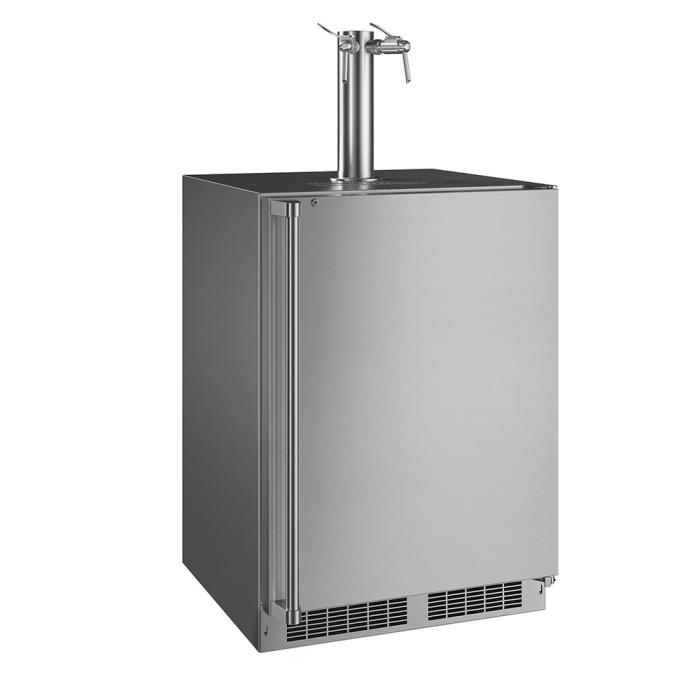 Marvel MOKR124-SSD1A 24" Outdoor Dispenser, 5.7 Cu. Ft., Twin Beer & Beverage Tap, Stainless Solid Door, Locking