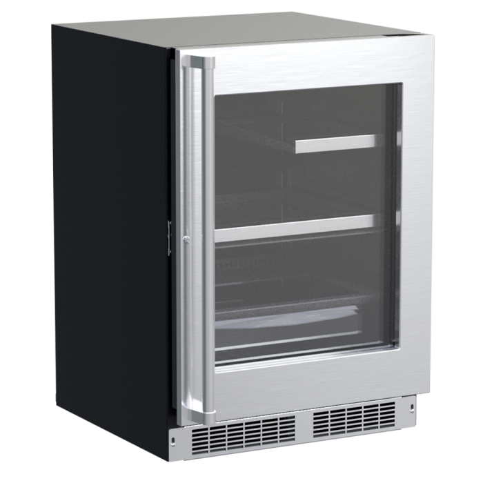 Marvel MPRE424-SG31A 24" Professional Refrigerator, 5.5 Cu. Ft., Stainless Glass Door, Locking
