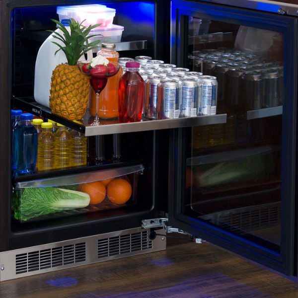 Marvel MPRE424-SG31A 24" Professional Refrigerator, 5.5 Cu. Ft., Stainless Glass Door, Locking - view 3