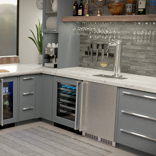 Marvel MPWC424-IG31A 24" Professional Wine Refrigerator, 48 Bottle, Panel Ready Glass Door, Locking - view 2