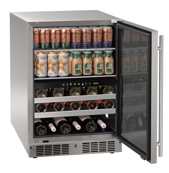 Marvel MRBD224-SG31A 24" Essential Dual Zone Beverage Center, 4.8 Cu. Ft., Stainless Glass Door, Locking - view 2