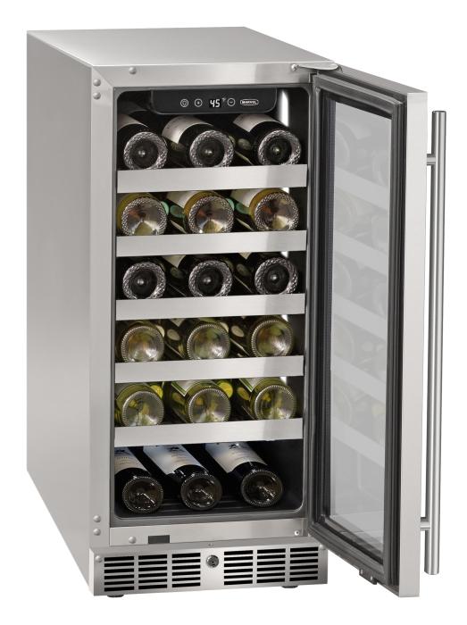 Marvel MRWC215-SG31A 15" Essential Wine Refrigerator, 28 Bottle, Stainless Glass Door, Locking - view 2