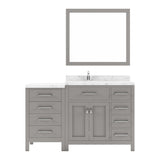 Virtu USA Caroline Parkway 57" Single Bath Vanity with Cultured Marble White Quartz Top and Square Sink with Matching Mirror - Luxe Bathroom Vanities