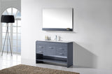 Virtu USA Gloria 48" Single Bath Vanity with White Ceramic Top and Integrated Square Sink with Matching Mirror