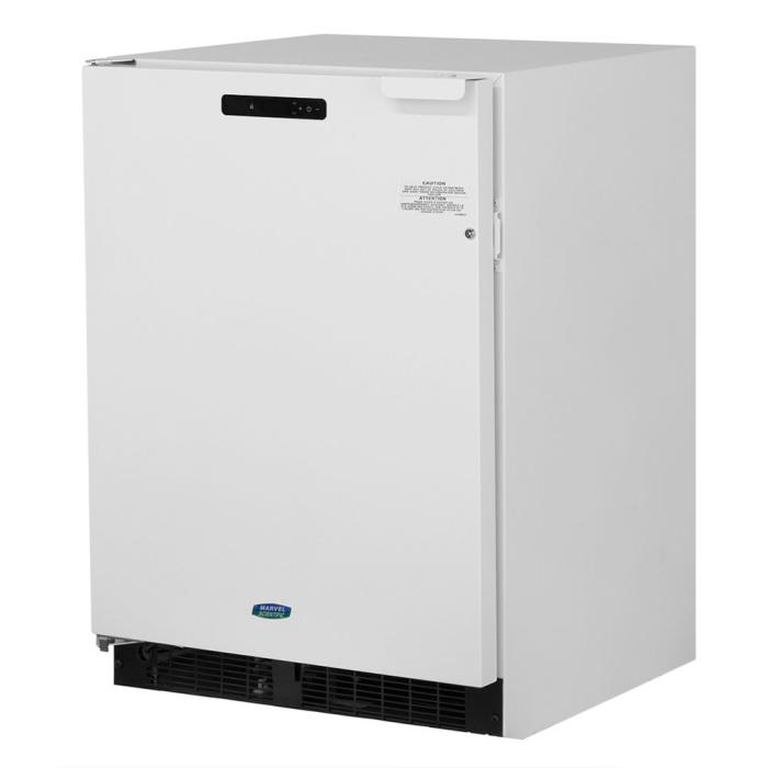 Marvel MS24RFS4LW 24" Scientific Refrigerator/Freezer, 3.8 Cu. Ft., Probe Port, White Solid Door, LH, Locking