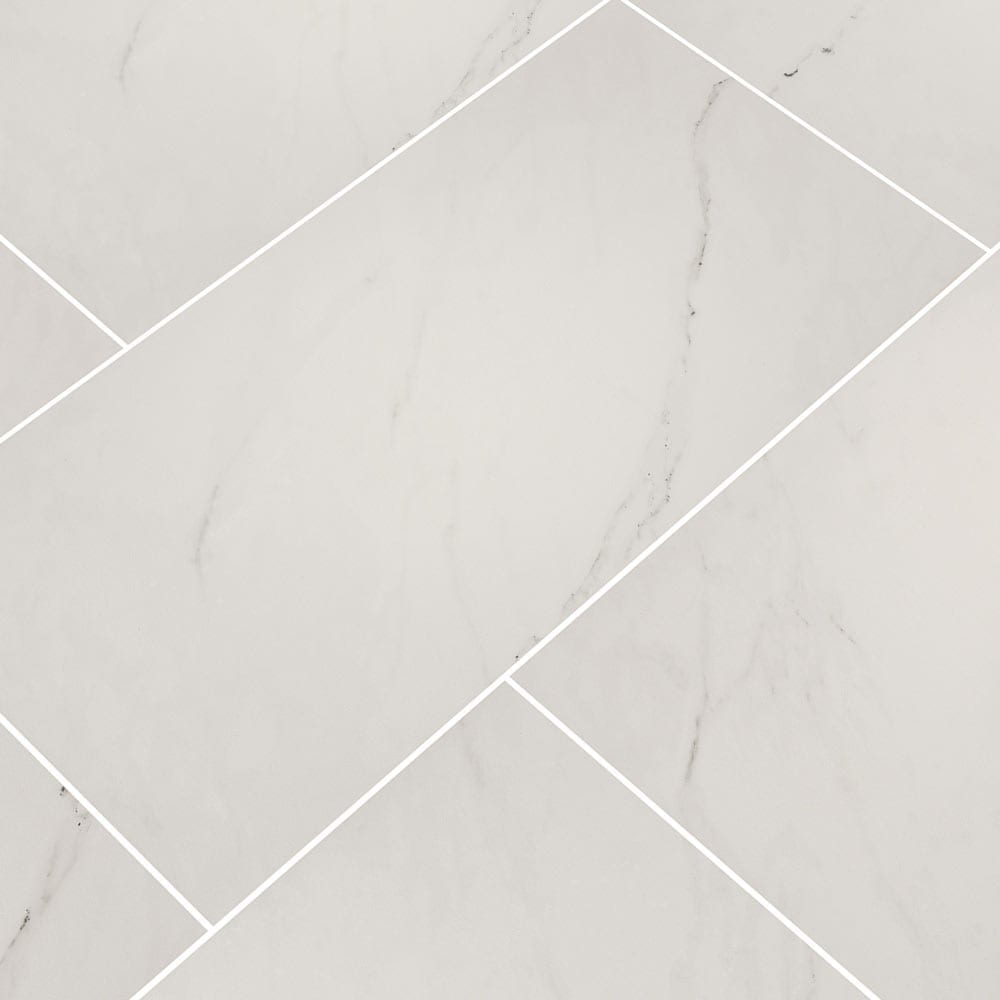 MSI aria ice 12x24 polished porcelain floor wall tile NARICE1224P product shot multiple tiles angle view#Size_12"x24"