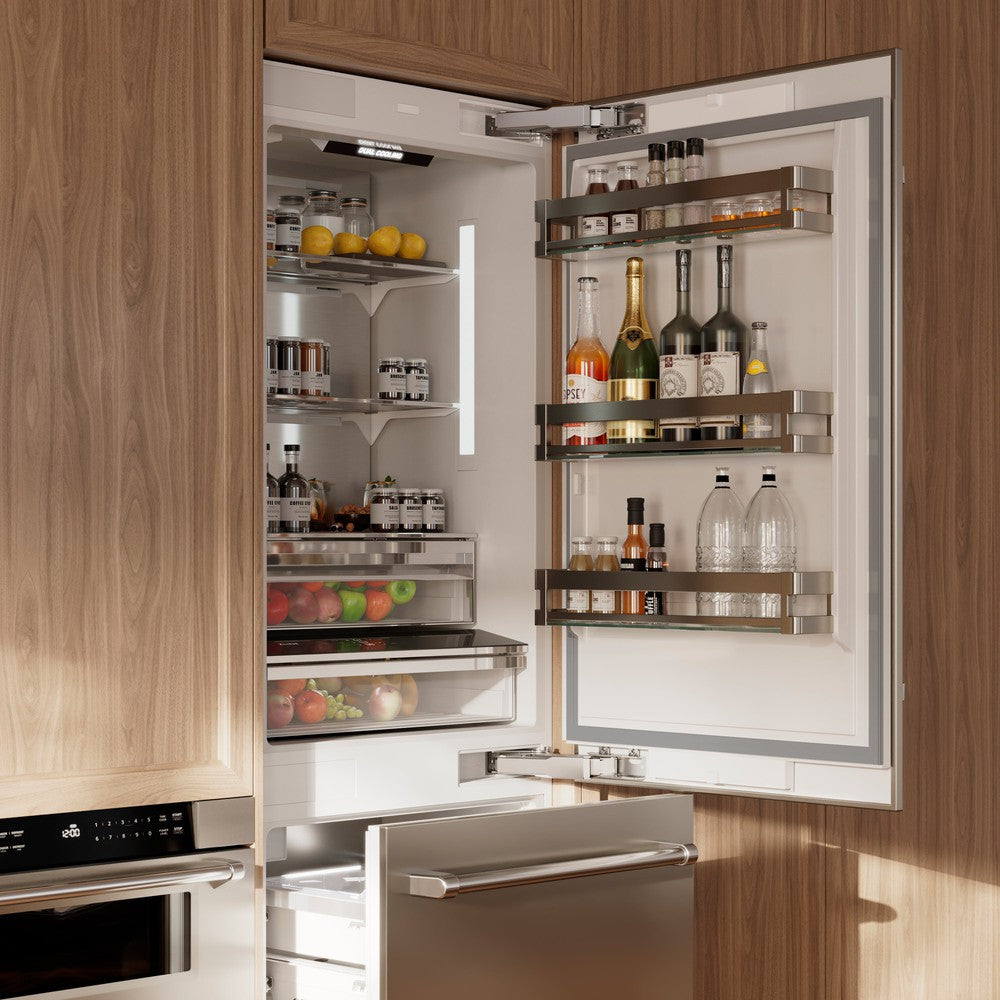 ZLINE 30 in. 16.1 cu. ft. Built-In Bottom Freezer Refrigerator with Water Dispenser and Ice Maker in Stainless Steel (RBIV-304-30)