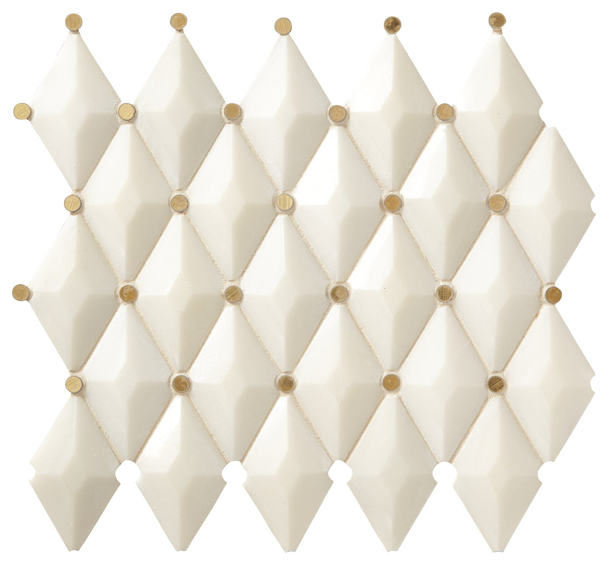 Marazzi Castellina Stone Mosaics White And Brass Harlequin Straight Edge Polished Mosaic Natural Stone Tile