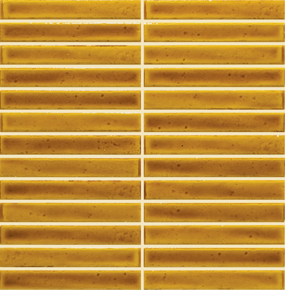 Marazzi Cotto Revival Pollen Crackle Stacked 1x6 Glossy Mosaic Tile