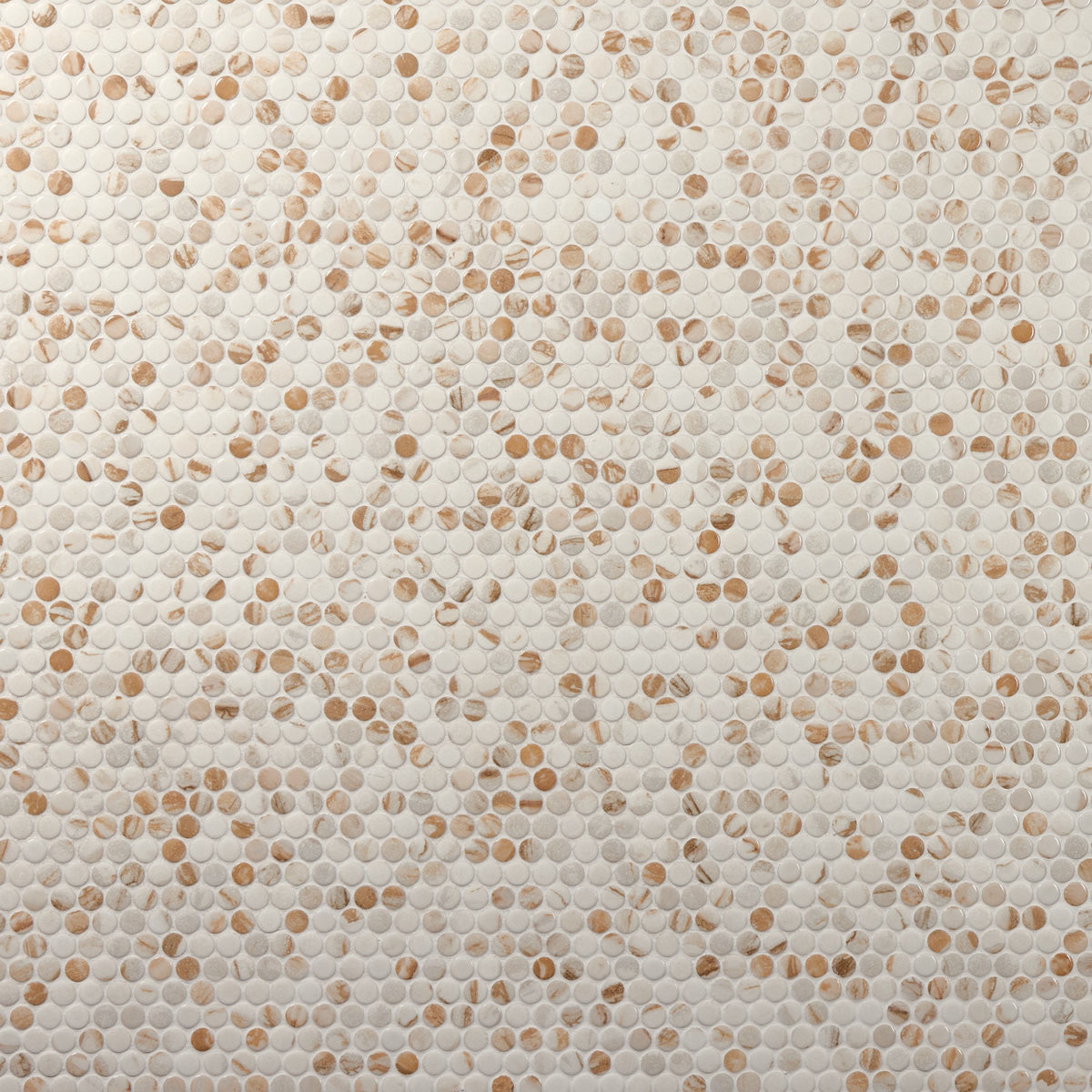 Marazzi Editorial Mirabella Gold Penny Rounds 3/4x3/4 Mixed Mosaic Tile