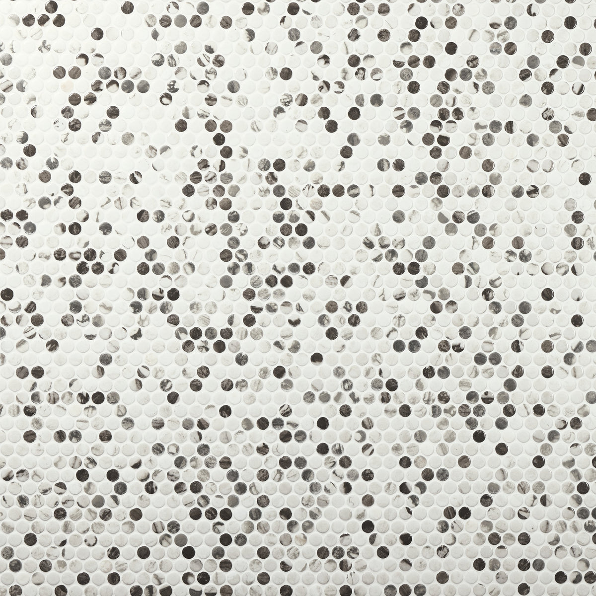 Marazzi Editorial Bardot Noir Penny Rounds 3/4x3/4 Mixed Mosaic Tile