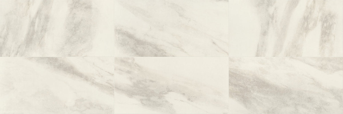 Marazzi Historia Heirloom White Rectangle 12x24 Light Polished Floor Tile