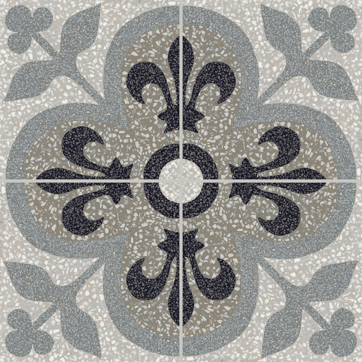 Marazzi D_Segni Terrazzo Fleur-De-Lis Fleur-De-Lis 8x8 Matte Floor Tile Deco