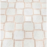 Marbella lynx 12X12 polished marble mesh mounted mosaic tile SMOT-MARBLYNX-POL10MM product shot multiple tiles angle view