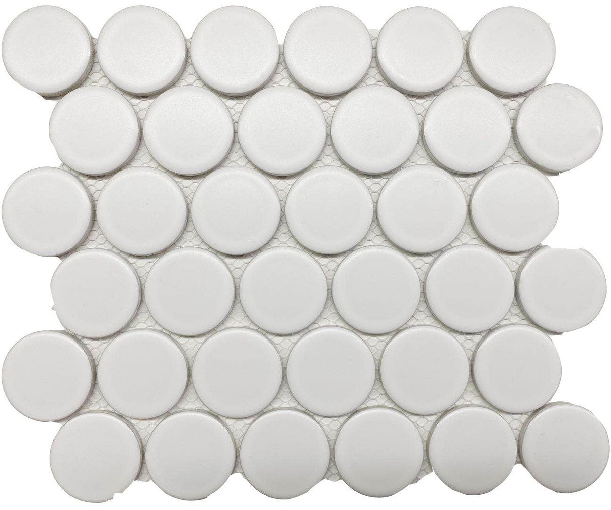 Roca Tile Usa Inc United States Ceramic Tile Cc Mosaics Plus+ Ii Matte White 2 Inch Dot Porcelain Mosaics. Ufcc160-12Mt 1 Sheet = .87 Sq. Ft.