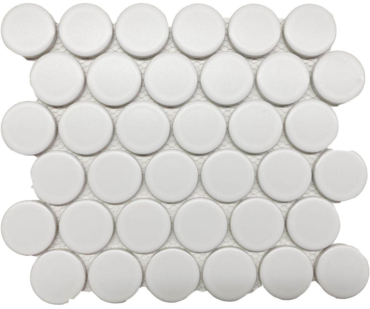 Roca Tile Usa Inc United States Ceramic Tile Cc Mosaics Plus+ Ii Matte White 2 Inch Dot Porcelain Mosaics. Ufcc160-12Mt 1 Sheet = .87 Sq. Ft.