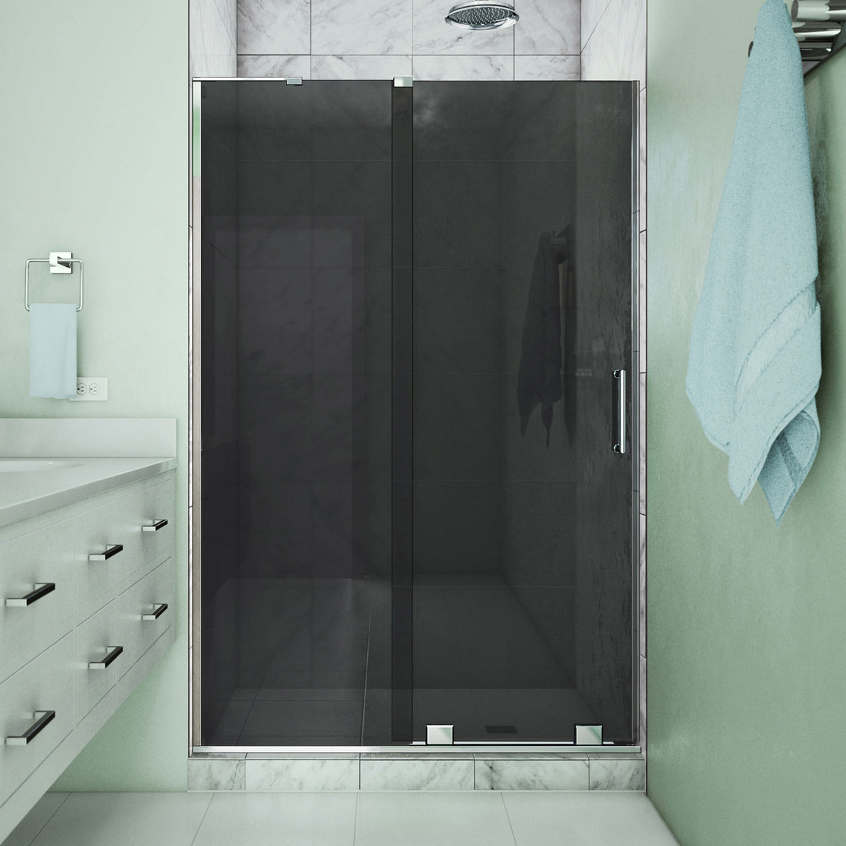 DreamLine Mirage-X 44-48 in. W x 72 in. H Frameless Sliding Shower Door in Chrome