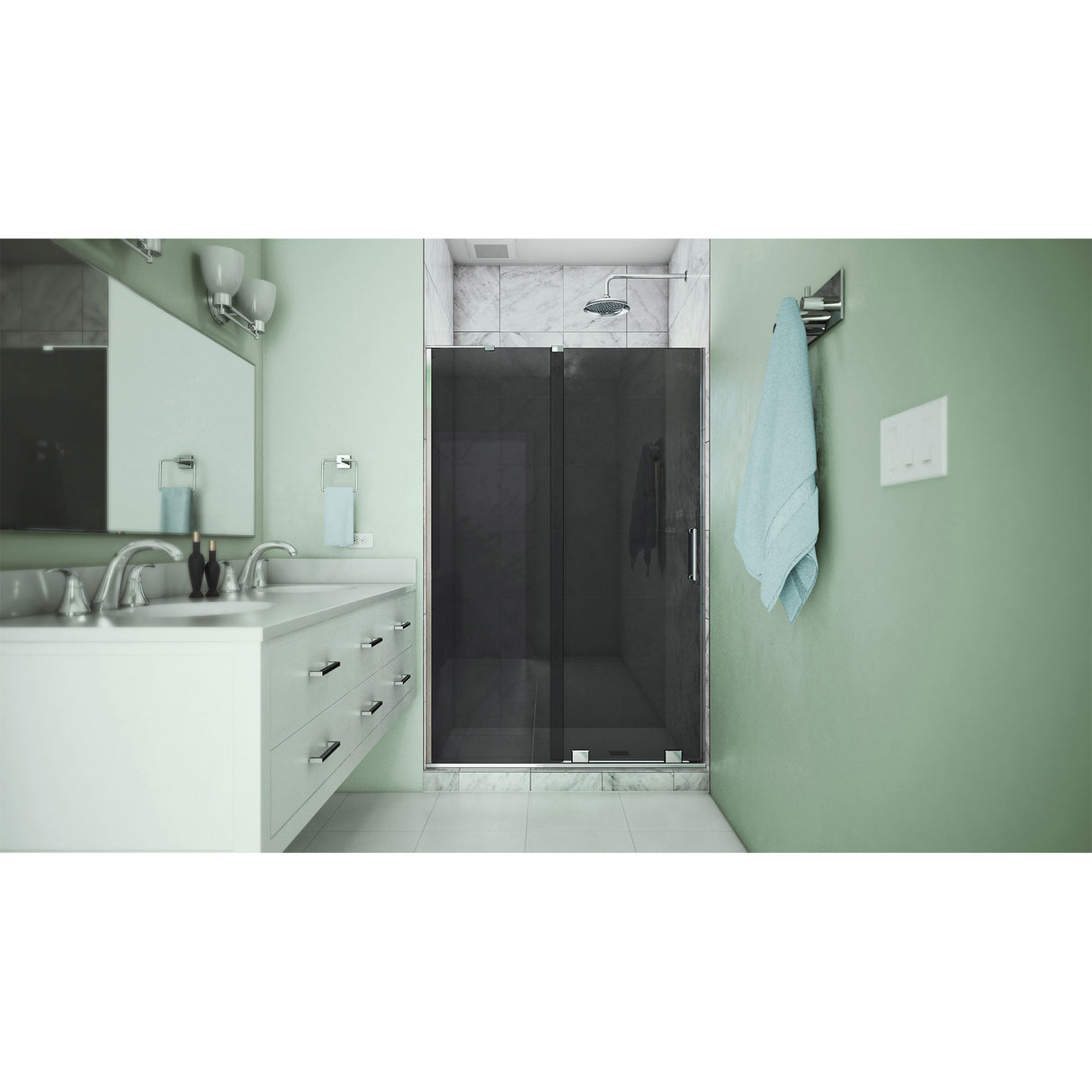 DreamLine Mirage-X 44-48 in. W x 72 in. H Frameless Sliding Shower Door in Chrome