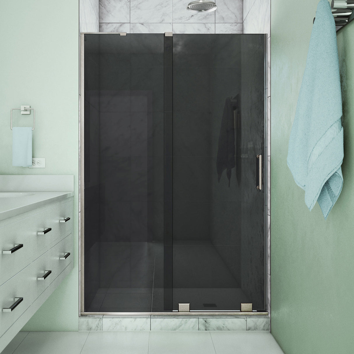 DreamLine Mirage-X 44-48 in. W x 72 in. H Frameless Sliding Shower Door in Brushed Nickel