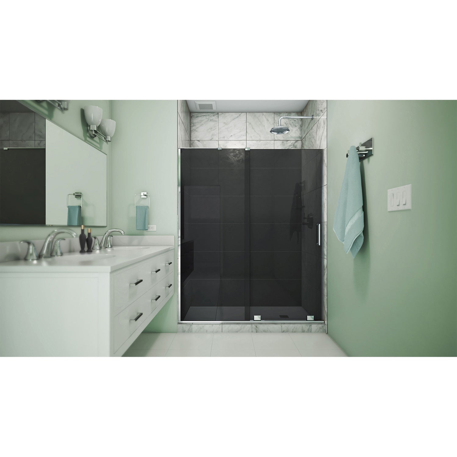 DreamLine Mirage-X 56-60 in. W x 72 in. H Frameless Sliding Shower Door in Chrome