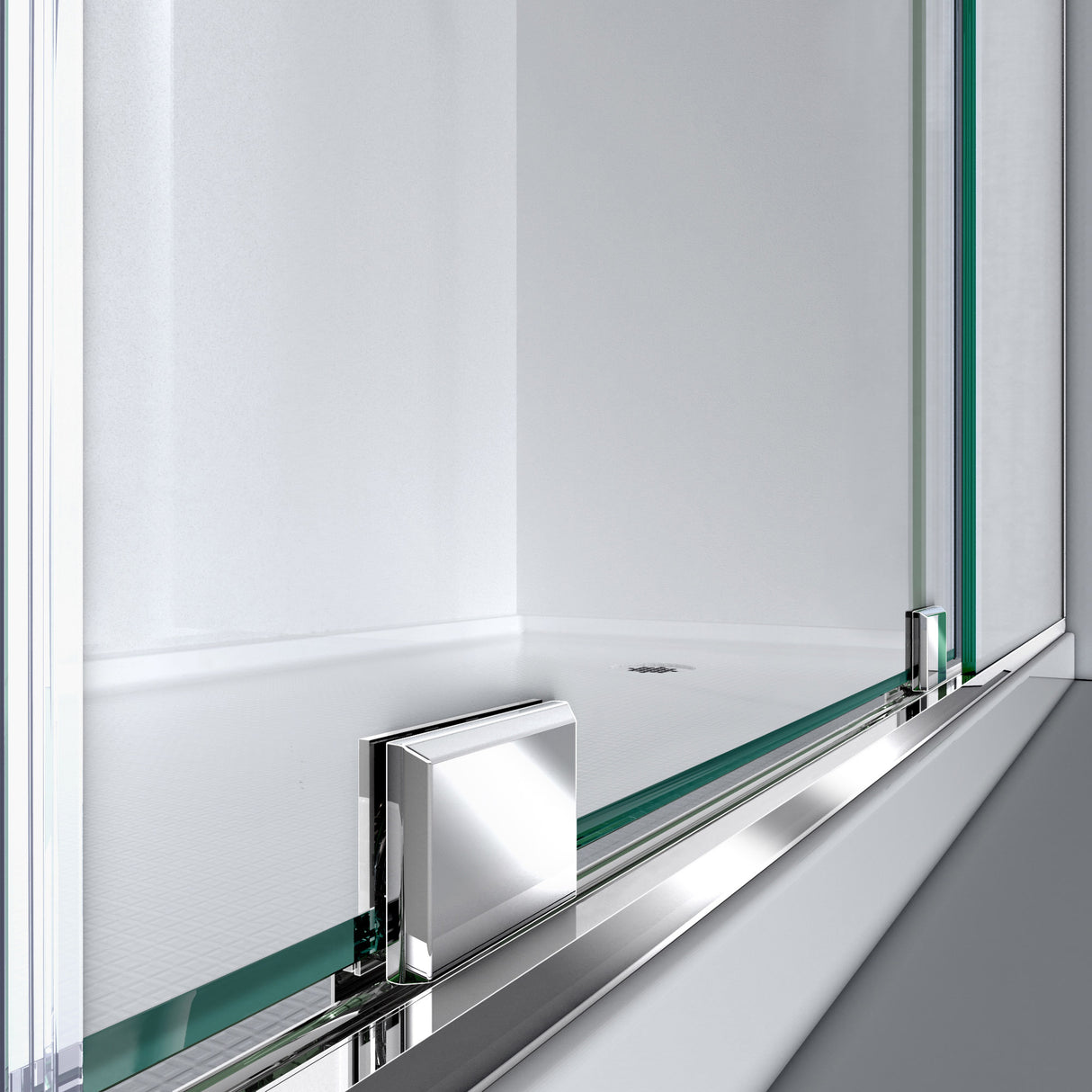 DreamLine Mirage-X 56-60 in. W x 72 in. H Frameless Sliding Shower Door in Brushed Nickel; Left Wall Installation