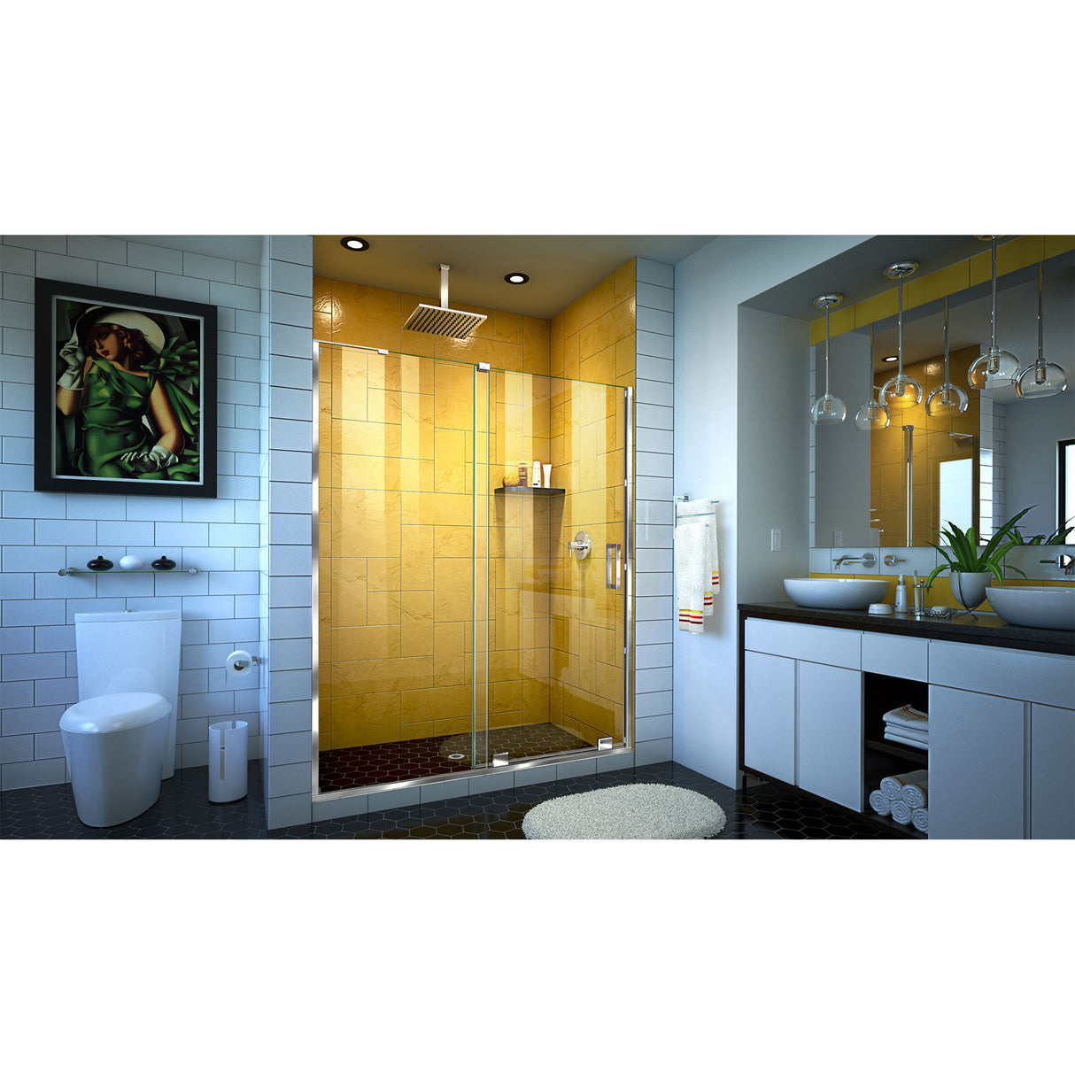 DreamLine Mirage-Z 50-54 in. W x 72 in. H Frameless Sliding Shower Door in Chrome
