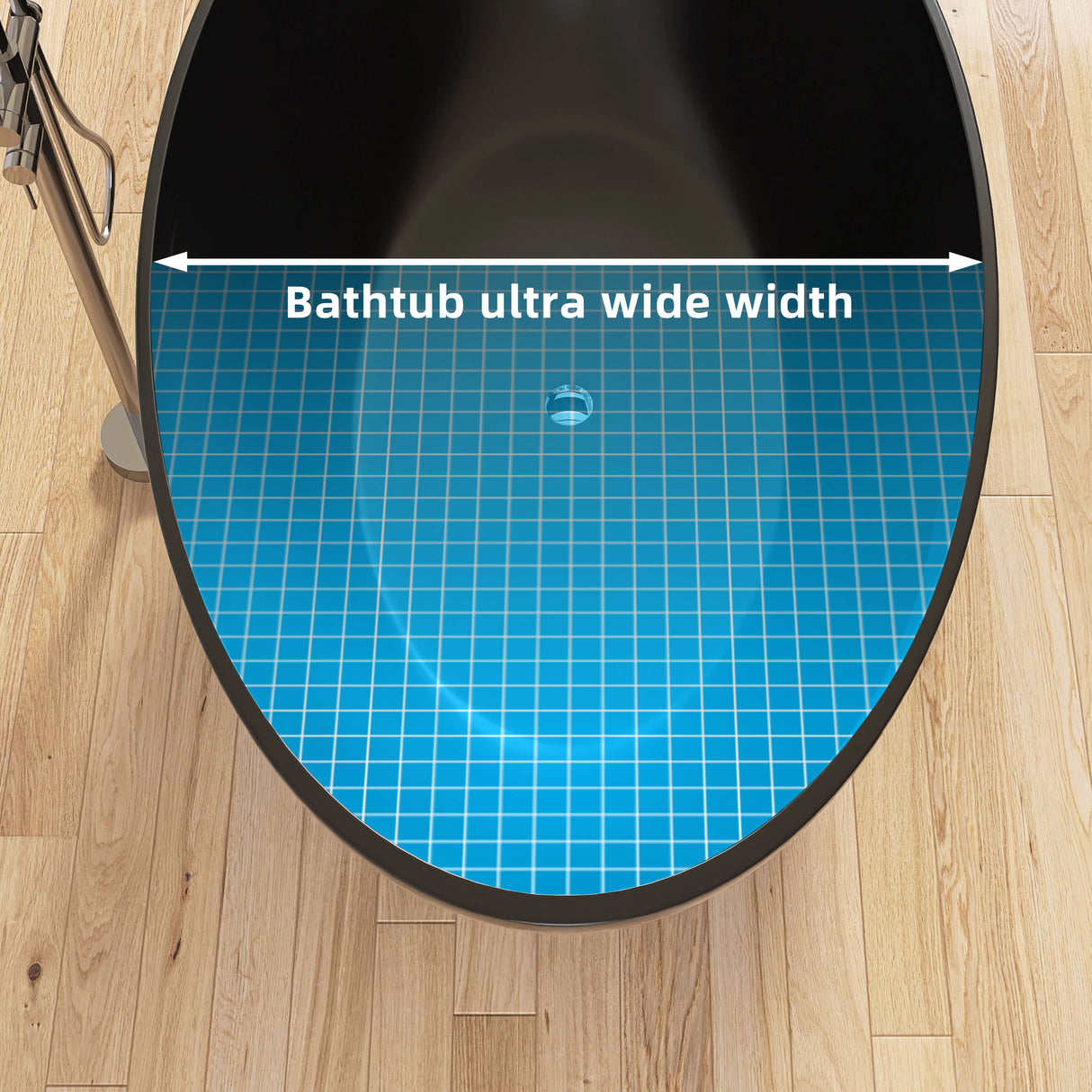 New England Home Goods Everest 67" Freestanding Tub in Black - Stone Resin Solid Surface