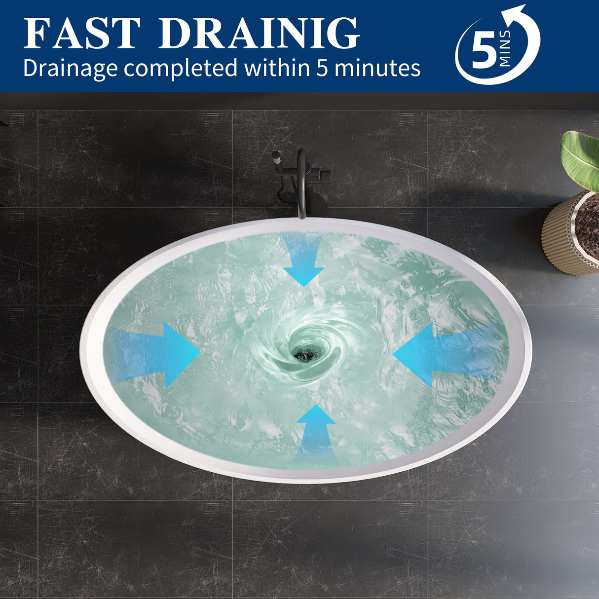 New England Home Goods Malibu 67" Freestanding Tub in White - Stone Resin Solid Surface