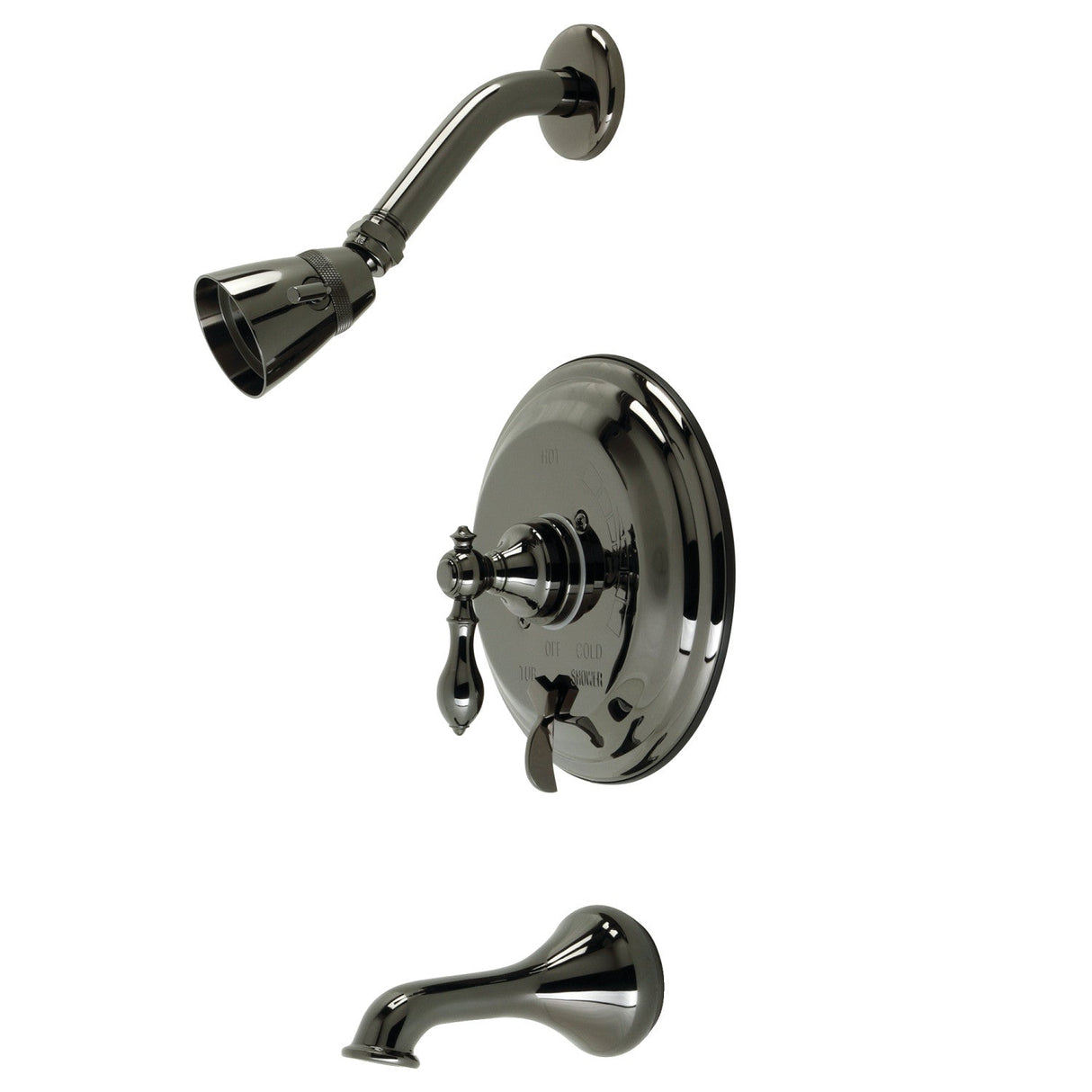 American Classic NB36300ACL Single-Handle 3-Hole Wall Mount Tub and Shower Faucet with Diverter, Black Stainless Steel