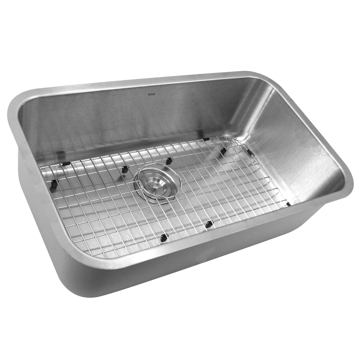 Nantucket Sinks' NS3018-10-16 30 Inch Large Rectangle Single Bowl Undermount Stainless Steel Kitchen Sink, 10 Inches Deep