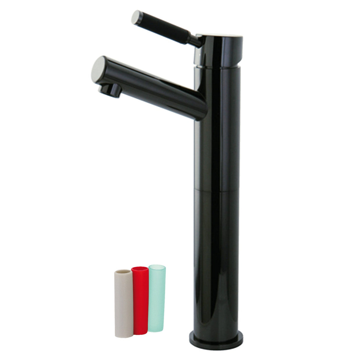 Water Onyx NS8410DKL Single-Handle 1-Hole Deck Mount Vessel Faucet, Black Stainless Steel