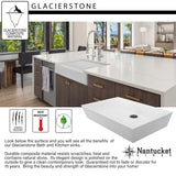 Nantucket Sinks Rectangle White Glacierstone Sink NS-GSTR24