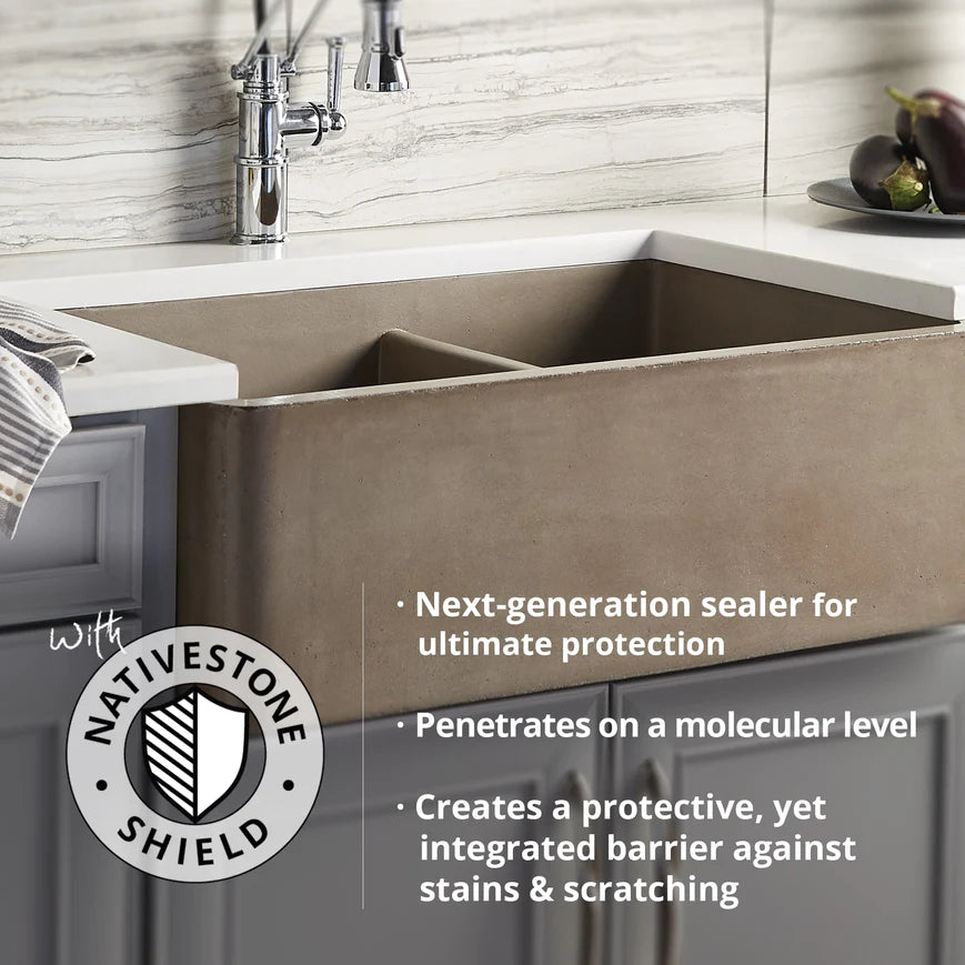 Native Trails NSB1515-A Ventana Native Stone Under Mount Bar/Prep Sink, Ash