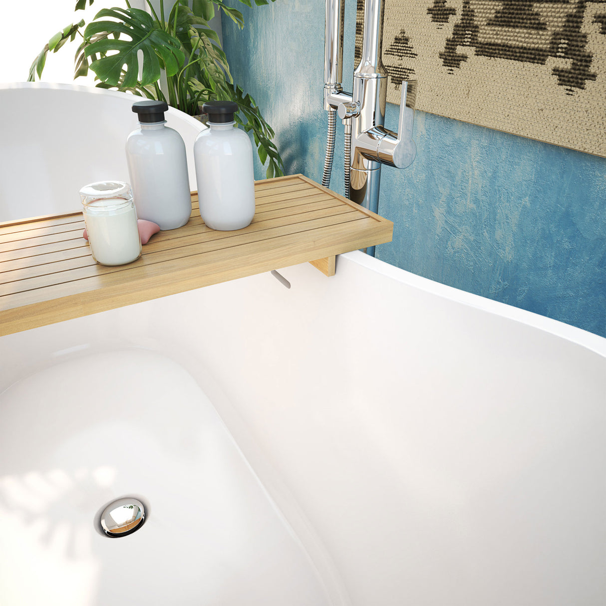 DreamLine Nile 59 in. L x 28 in. H Acrylic Freestanding Bathtub with Chrome Finish