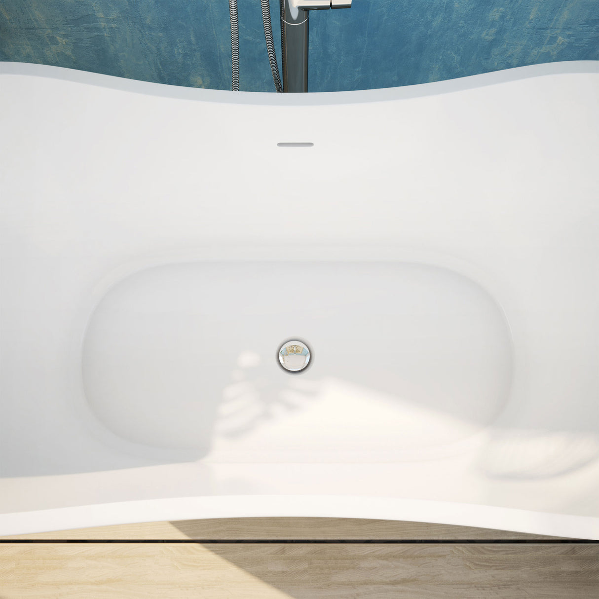 DreamLine Nile 59 in. L x 28 in. H Acrylic Freestanding Bathtub with Chrome Finish